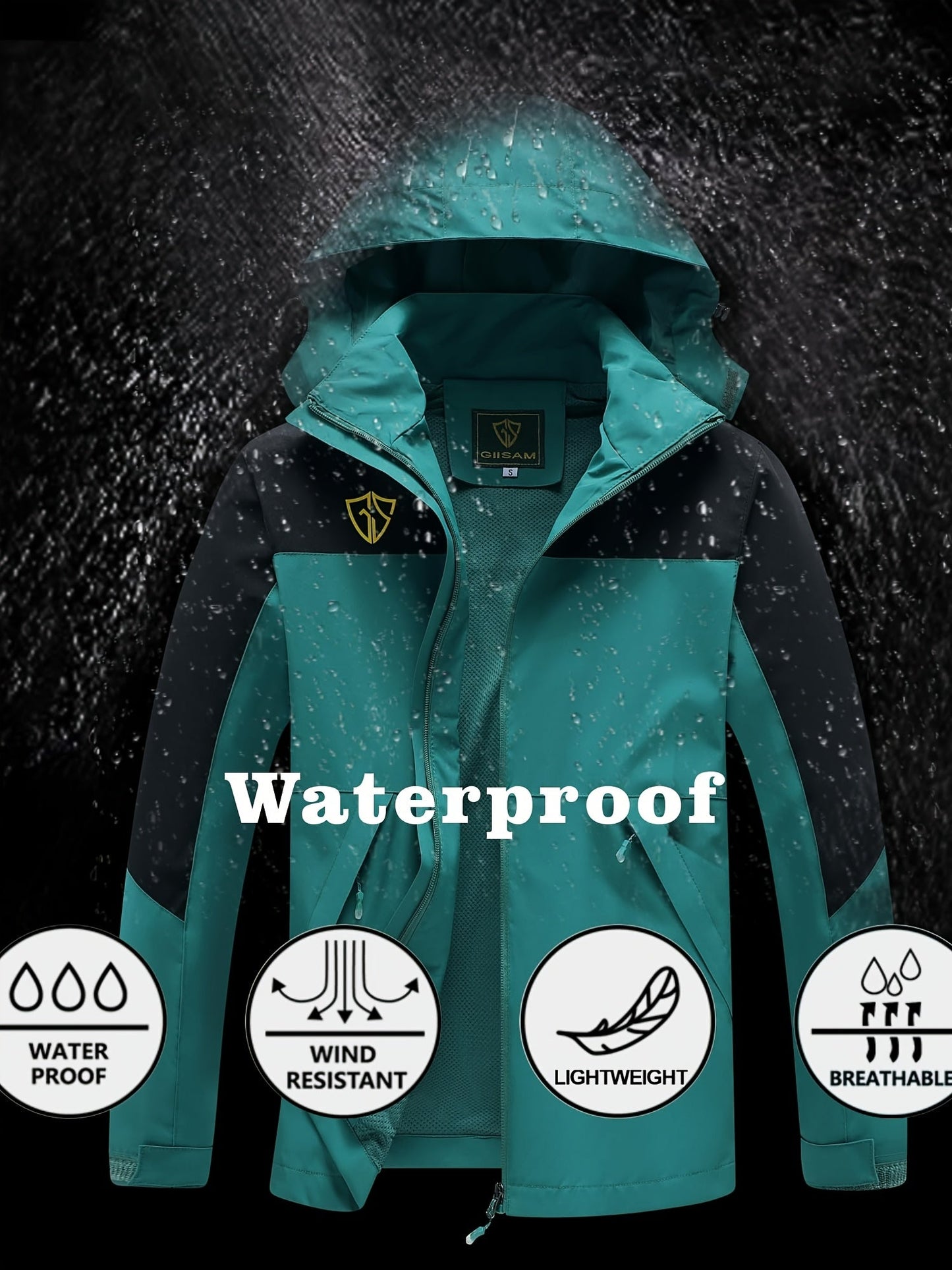 Women's Waterproof Zip-Up Jacket – Green option – view 3
