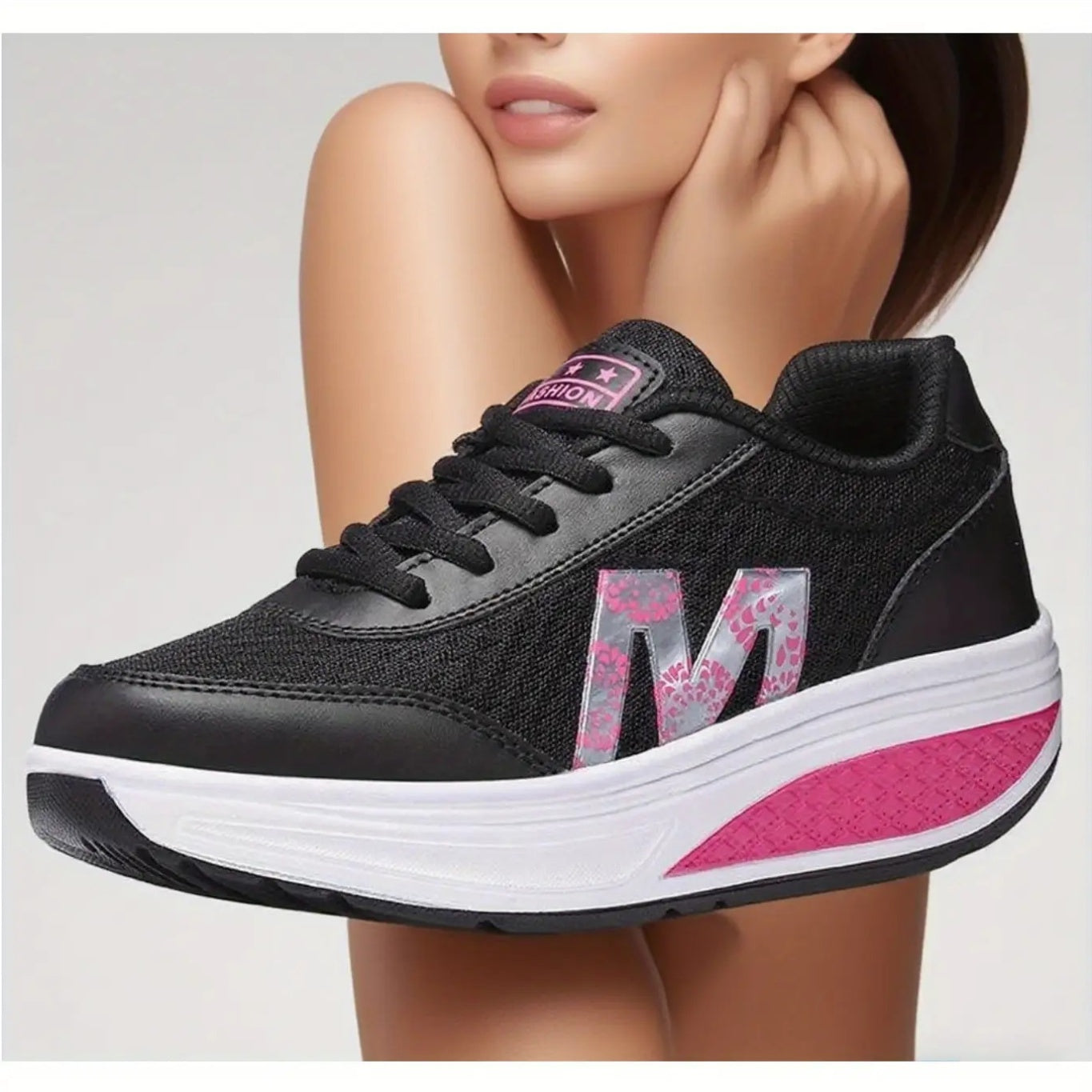 Women's Wedge Shoes - Lace-Up Design – main product image