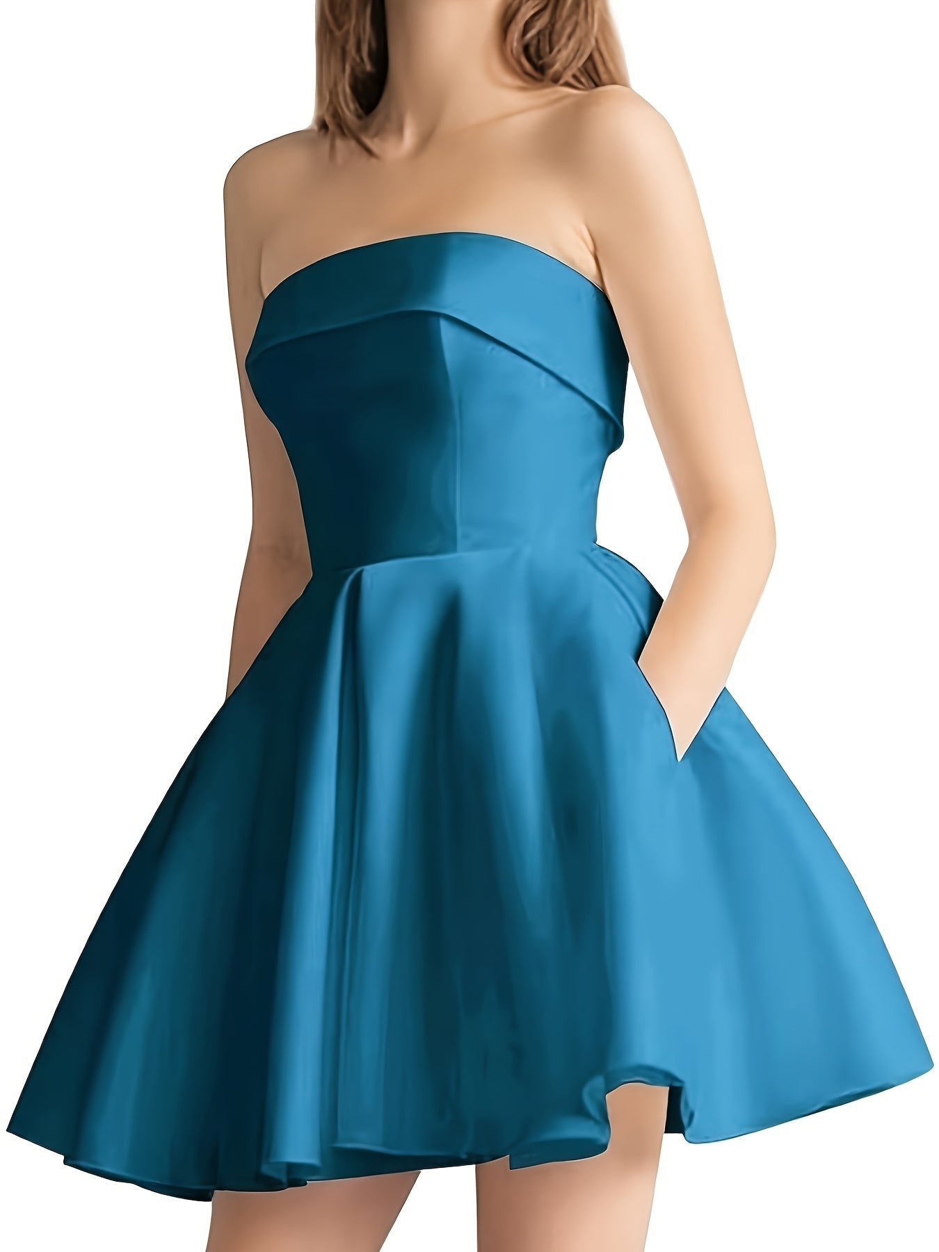 Women's White A-Line Dress detail view