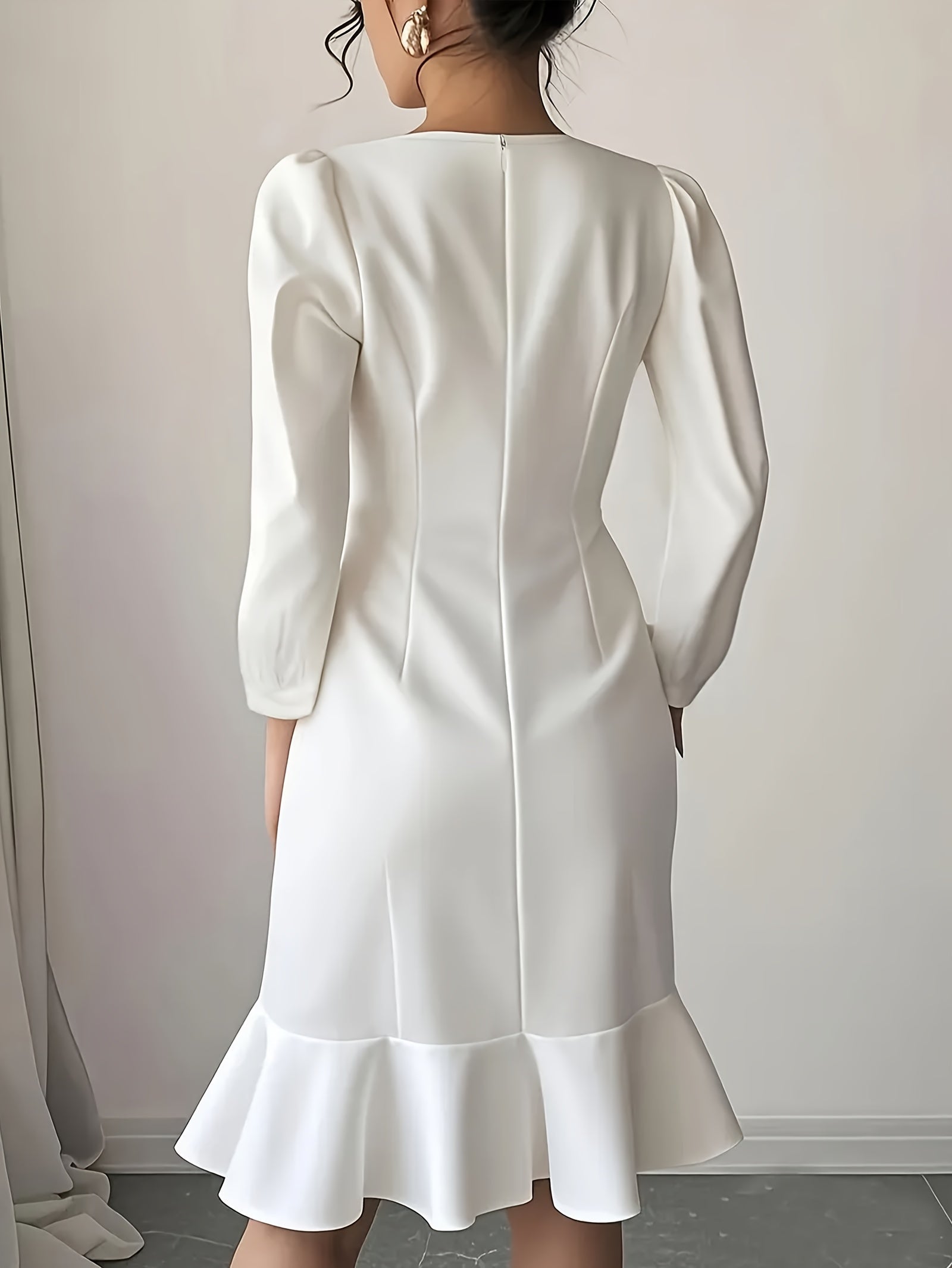 Women's White Evening Dress - Event Style detail view