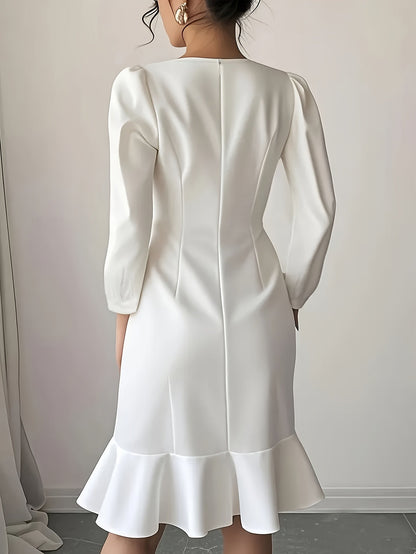 Women's White Evening Dress - Event Style detail view