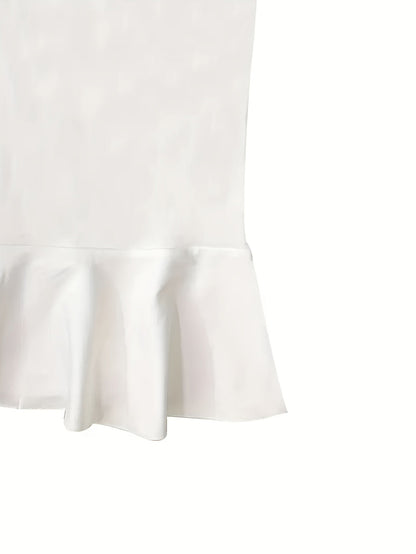 Women's White Evening Dress - Event Style detail view