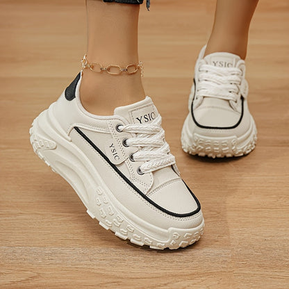 Women's White Platform Sneakers - Hidden Lift Style – view 5