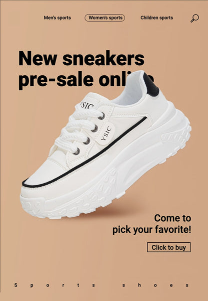 Women's White Platform Sneakers - Hidden Lift Style – view 8