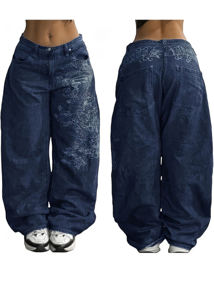 Women's Wide Leg Jeans - Black – Black option – main product image