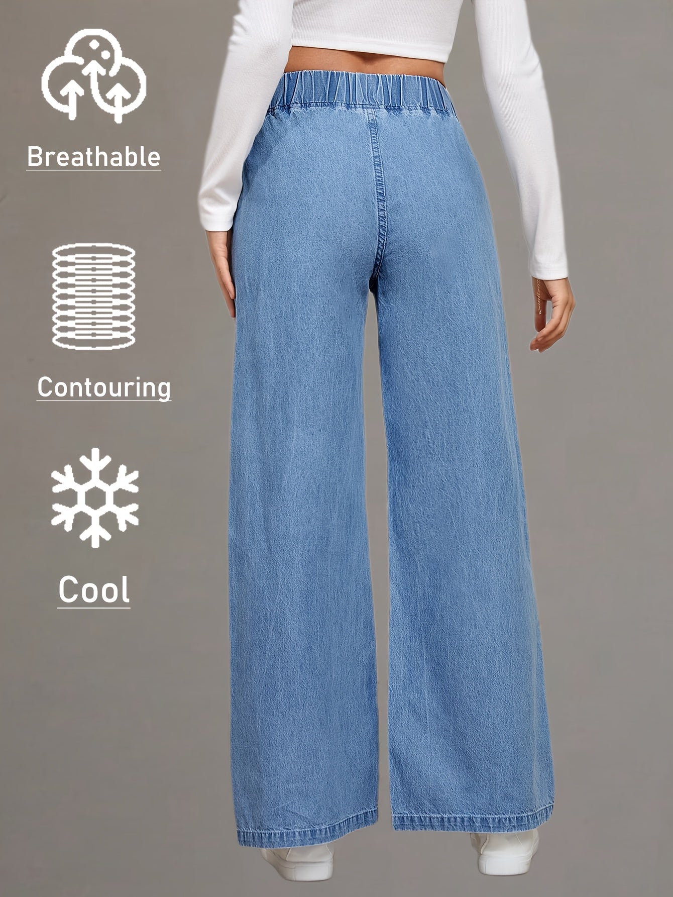 Women's Wide Leg Jeans - Medium Blue Weekend detail view