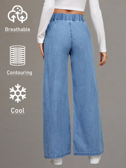 Women's Wide Leg Jeans - Medium Blue Weekend detail view