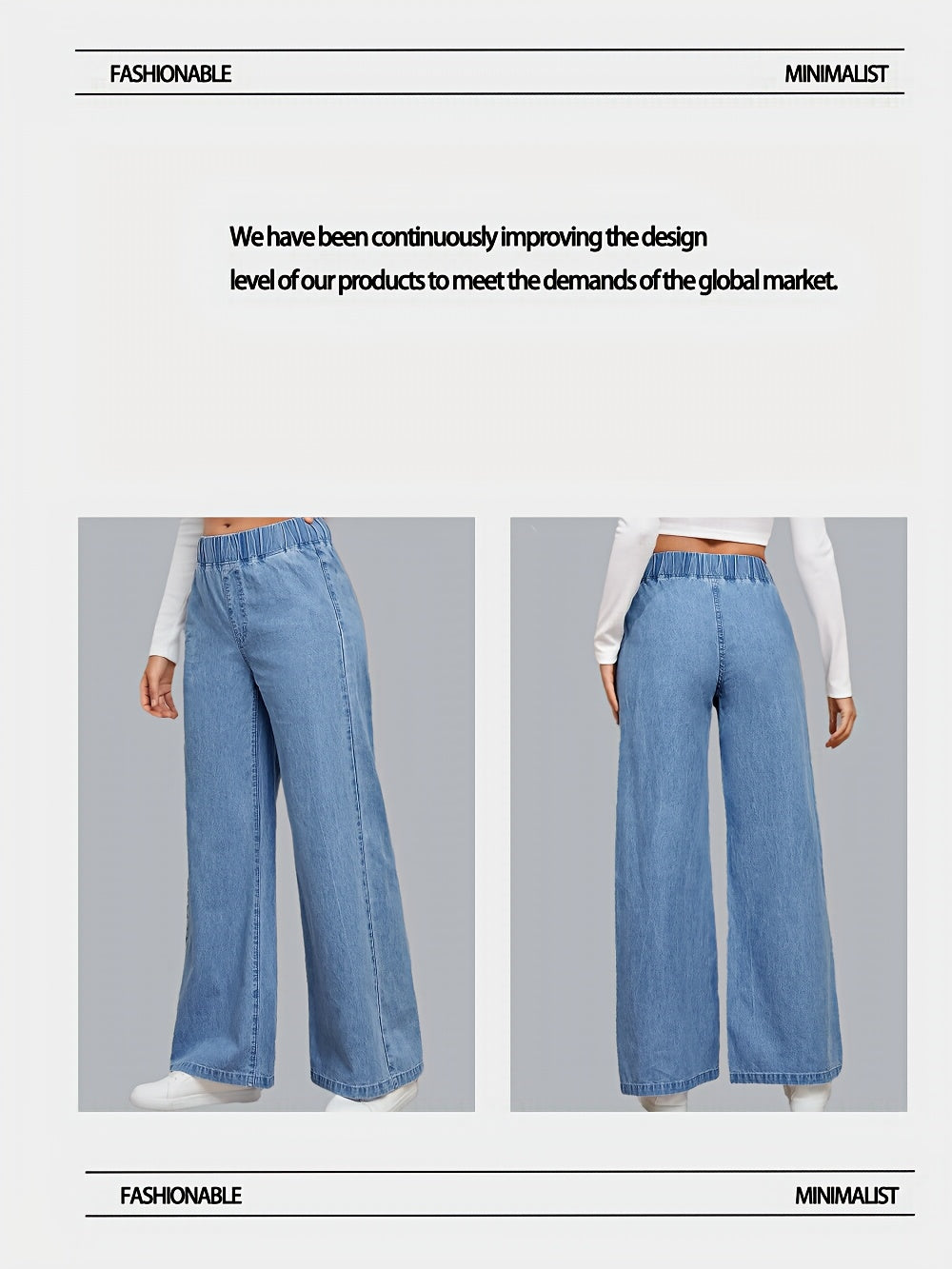 Women's Wide Leg Jeans - Medium Blue Weekend detail view