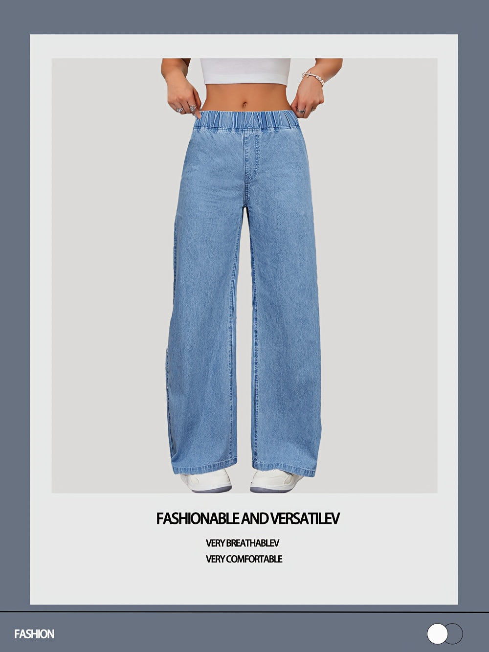 Women's Wide Leg Jeans - Medium Blue Weekend detail view