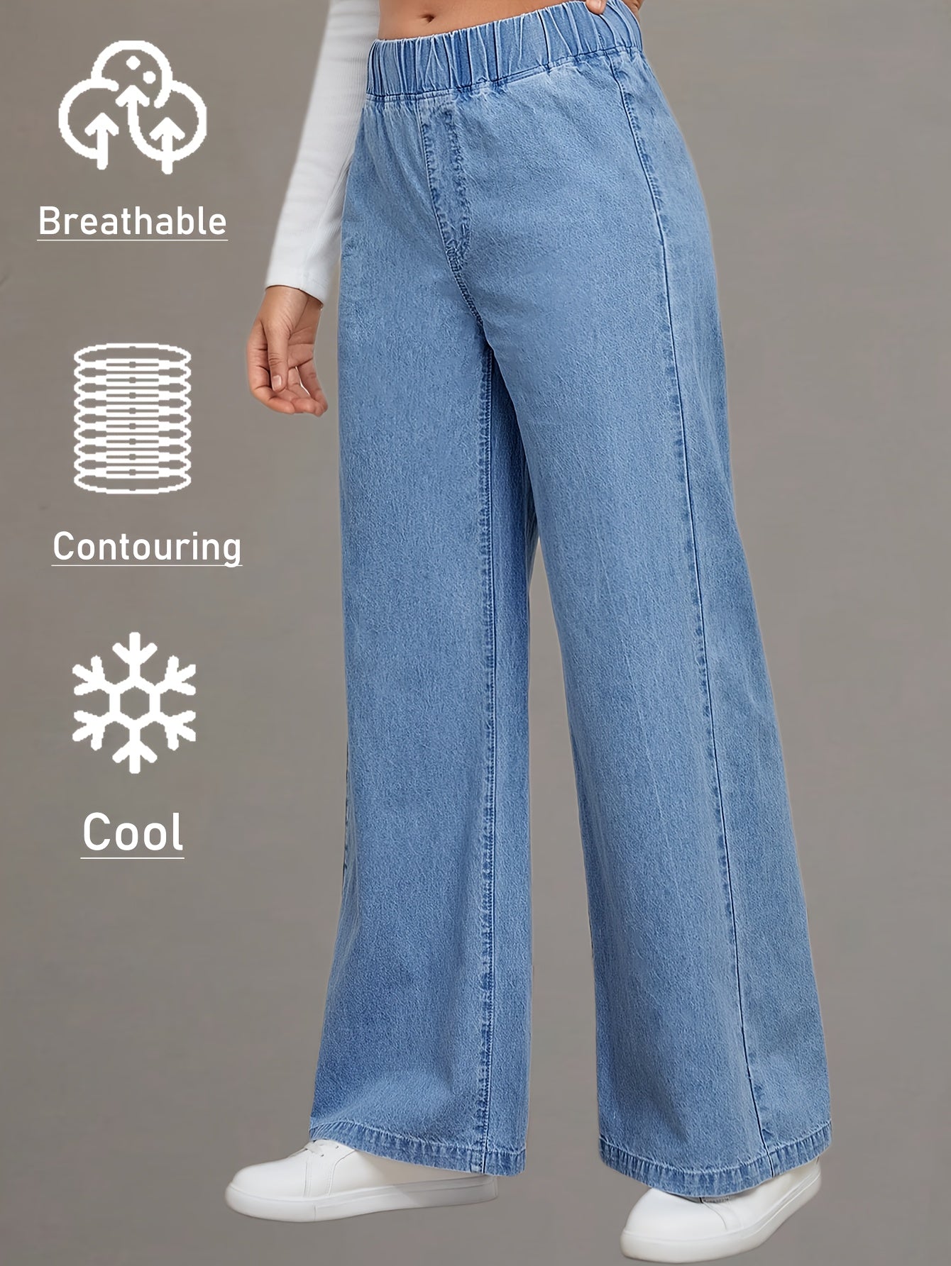 Women's Wide Leg Jeans - Medium Blue Weekend detail view