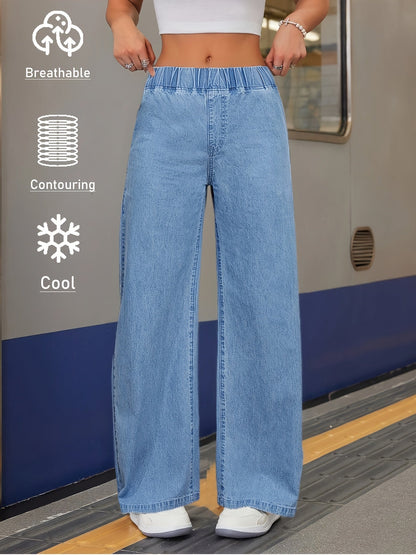 Women's Wide Leg Jeans - Medium Blue Weekend detail view