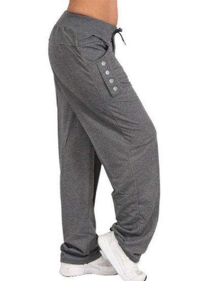 Women's Wide Leg Pants - Drawstring Waist Wide leg 77 detail view