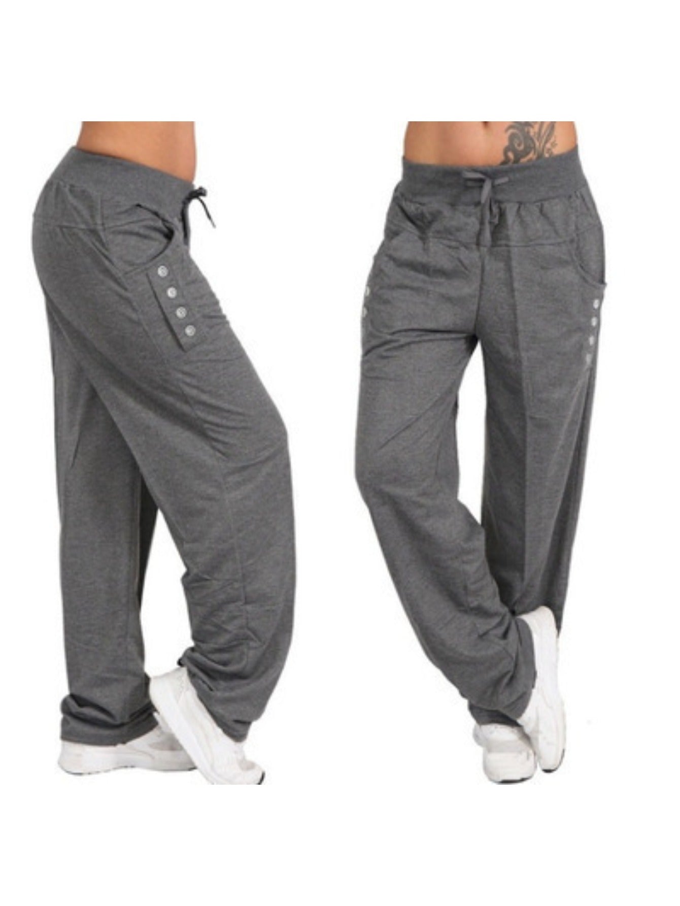 Women's Wide Leg Pants - Drawstring Waist Wide leg 77 detail view