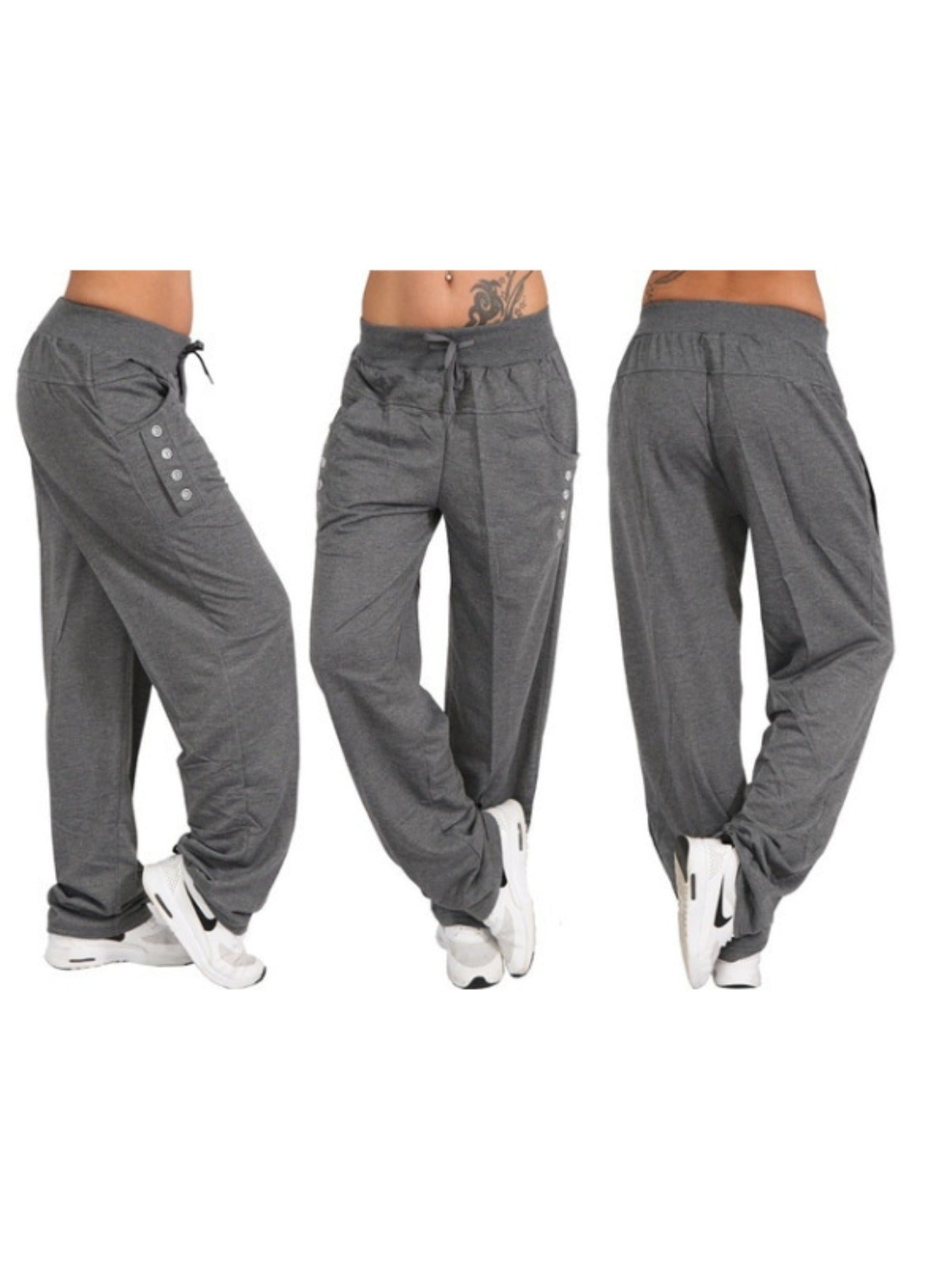 Women's Wide Leg Pants - Drawstring Waist Wide leg 77 detail view
