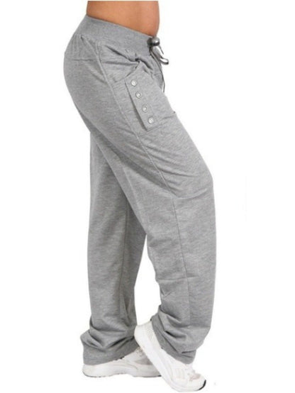 Women's Wide Leg Pants - Drawstring Waist Wide leg 77 detail view