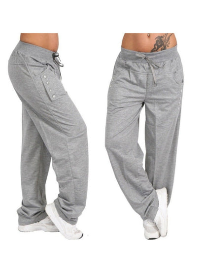 Women's Wide Leg Pants - Drawstring Waist Wide leg 77 detail view