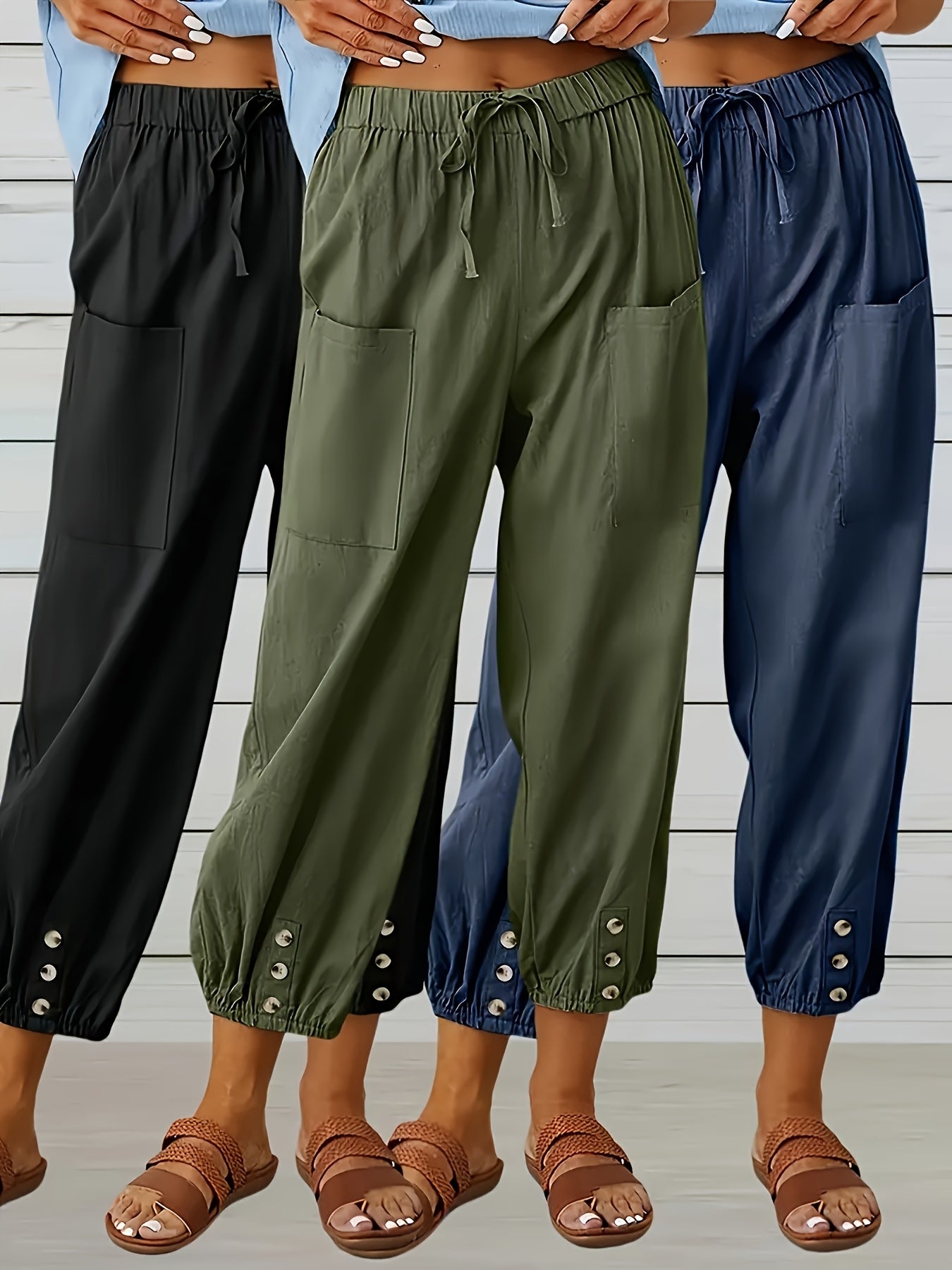 Women's Wide Leg Pants - High Waist Wide leg 66 – view 6