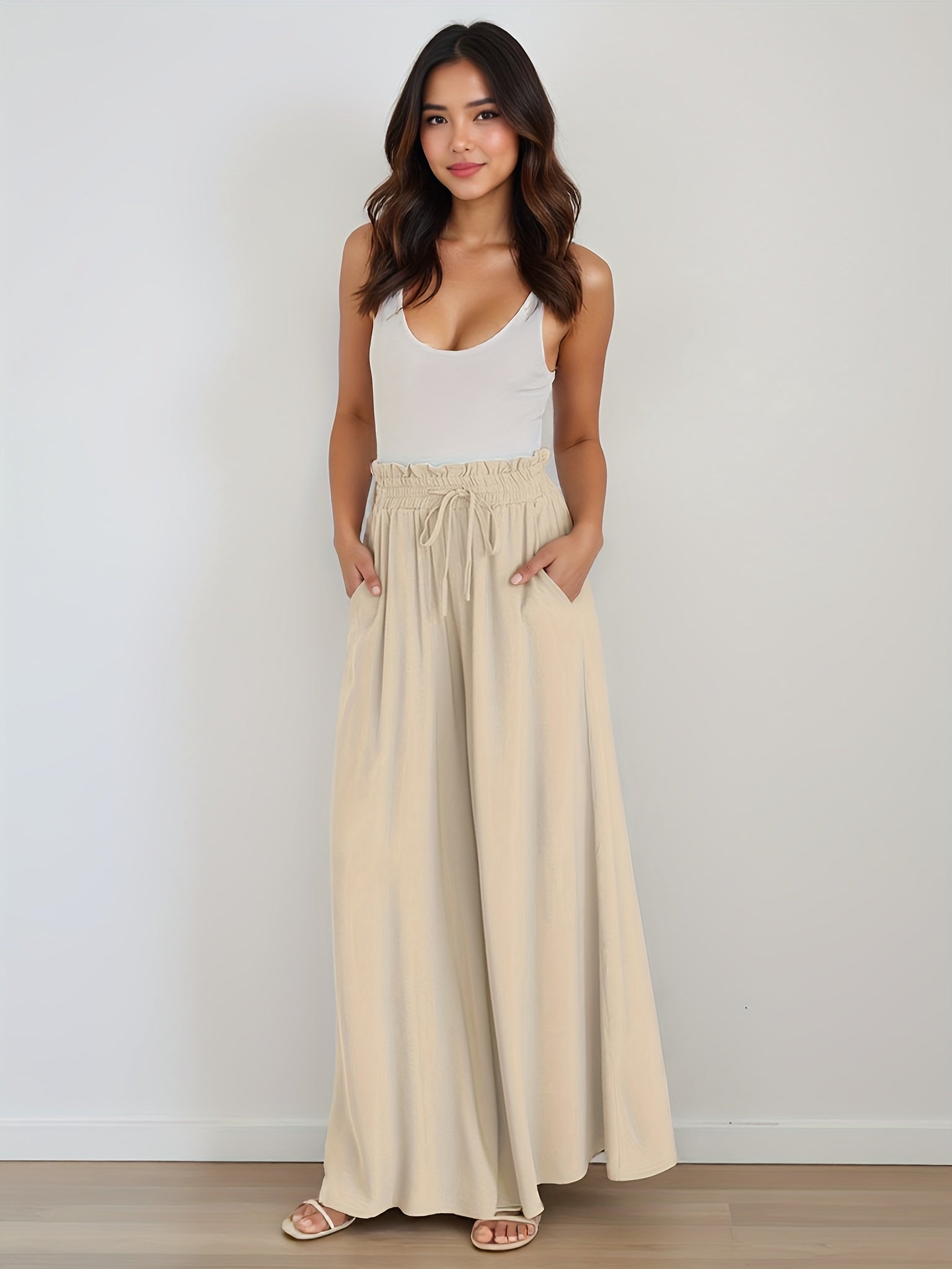 Women's Wide Leg Pants - High Waist Wide leg 89 detail view
