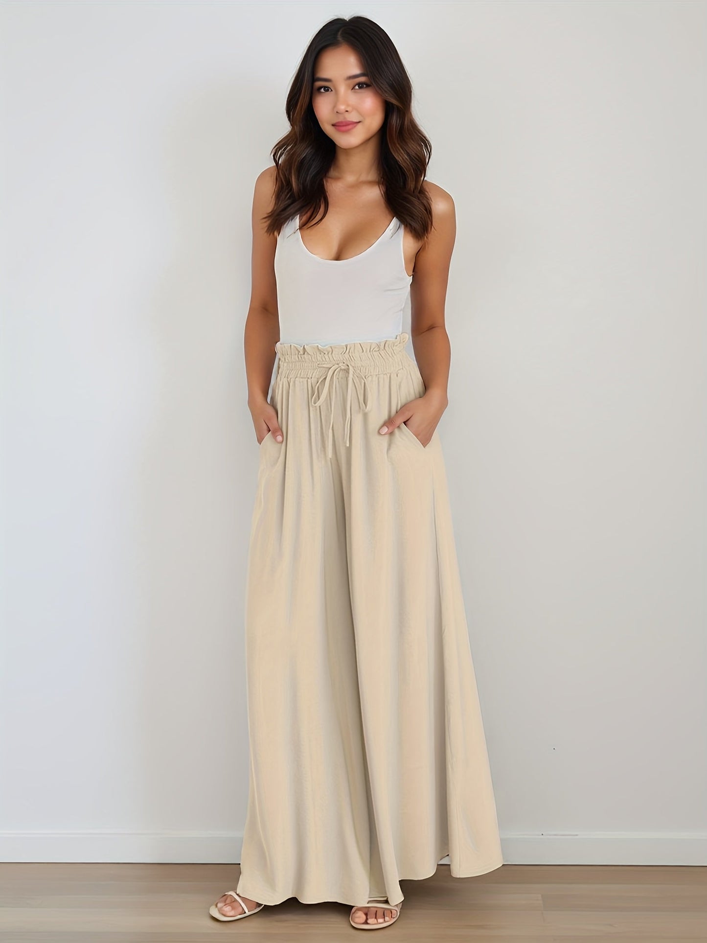 Women's Wide Leg Pants - High Waist Wide leg 89 detail view