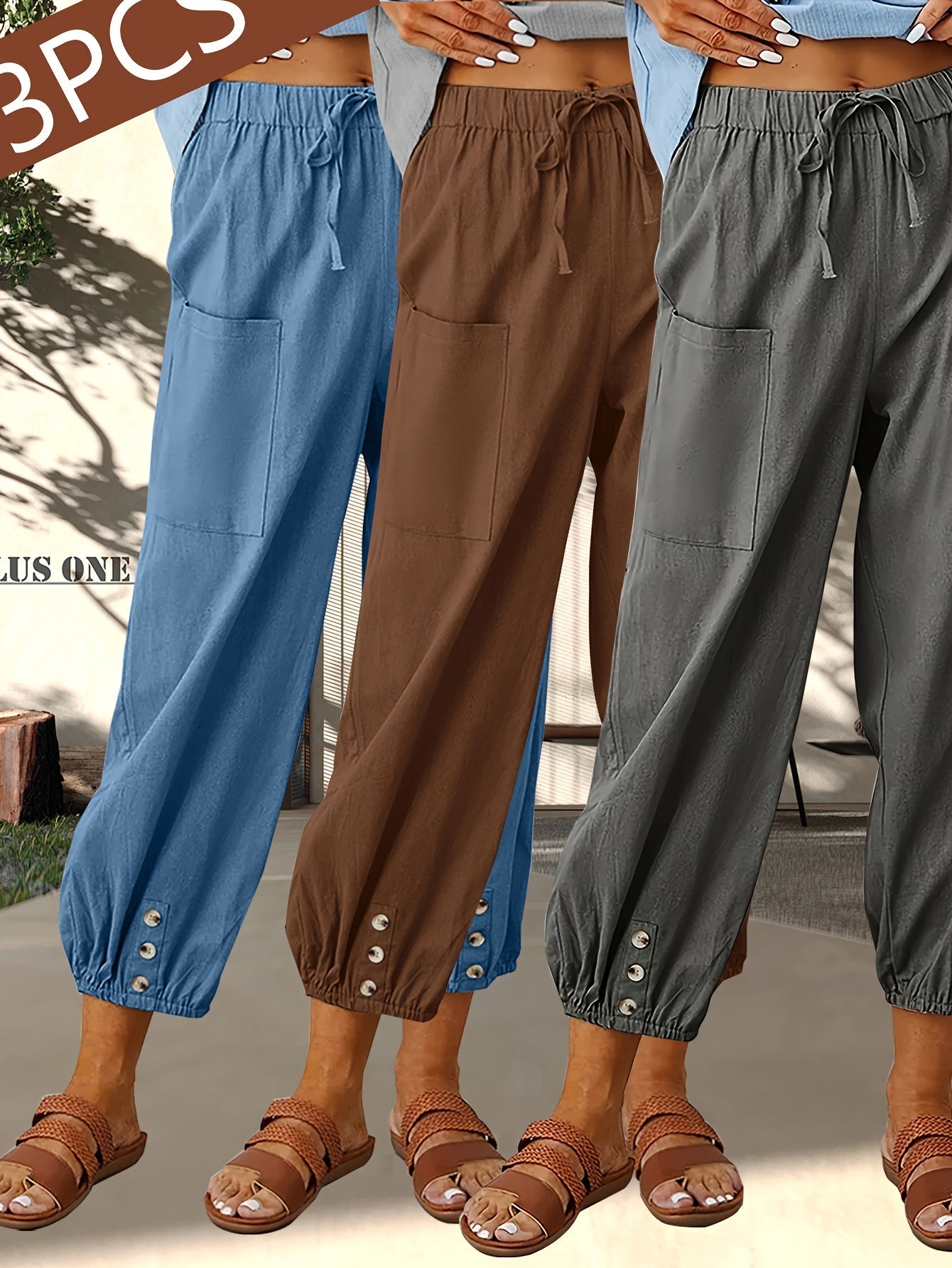 Women's Wide Leg Pants - Pocket Detail – Black option – view 5