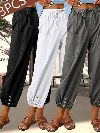 Women's Wide Leg Pants - Pocket Detail – Black option – view 6
