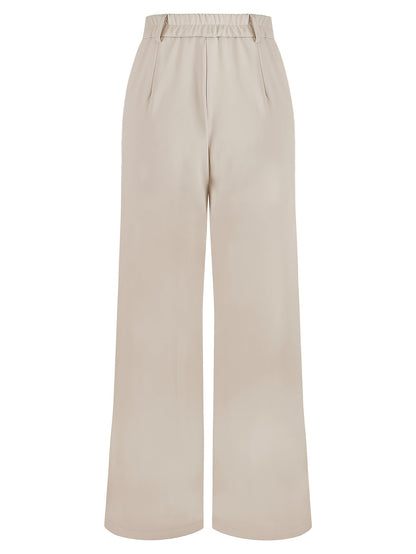 Women's Wide Leg Pants - Pocket Detail Wide leg detail view