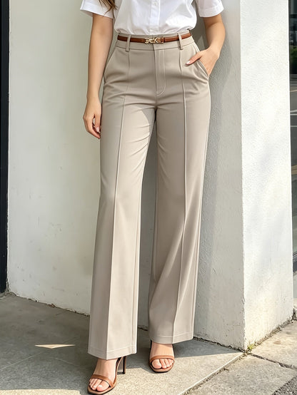 Women's Wide Leg Pants - Pocket Detail Wide leg – Khaki option – main product image
