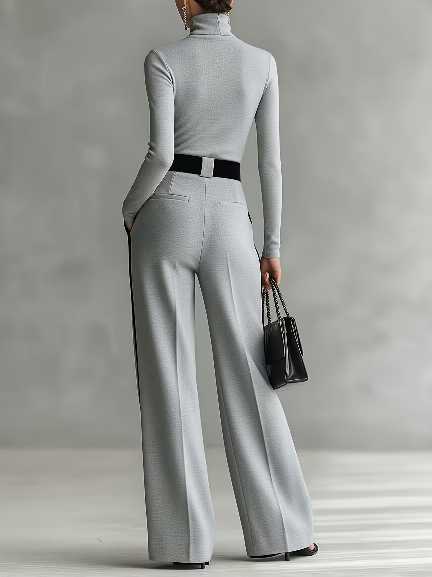 Women's Wide Leg Pants - Wide-Leg Fit – Black – main product image