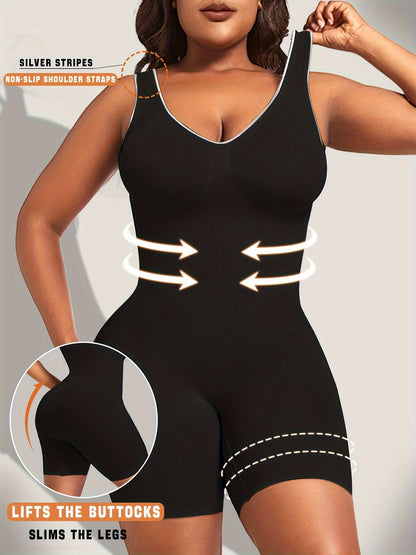 Women's Wide Strap Shapewear Bodysuit - Plus Size Seamless Body Shaper – view 7