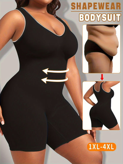 Women's Wide Strap Shapewear Bodysuit - Plus Size Seamless Body Shaper – view 8