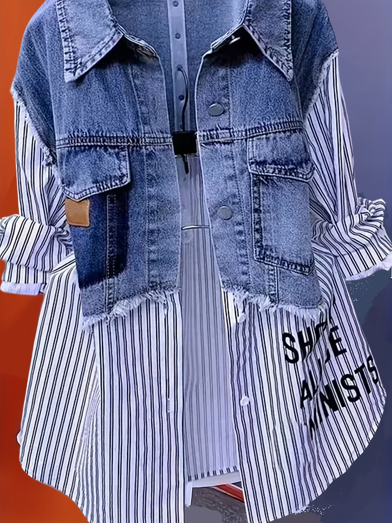 Women's Windproof Denim Graphic Jacket – main product image