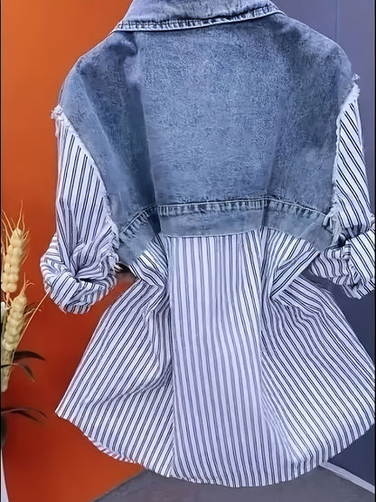 Women's Windproof Denim Graphic Jacket detail view