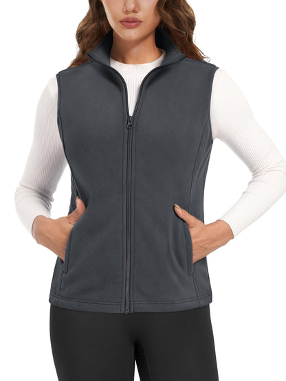 Women's Windproof Denim Zip-Up Vest detail view