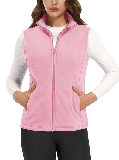Women's Windproof Denim Zip-Up Vest detail view