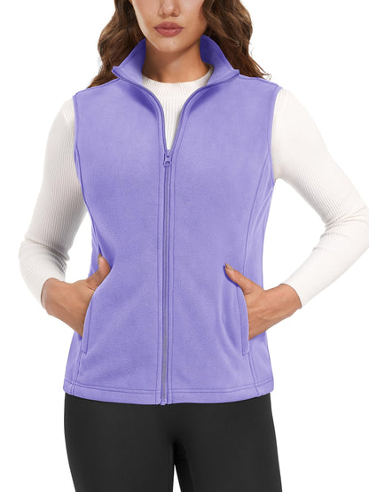 Women's Windproof Denim Zip-Up Vest – Khaki option – main product image