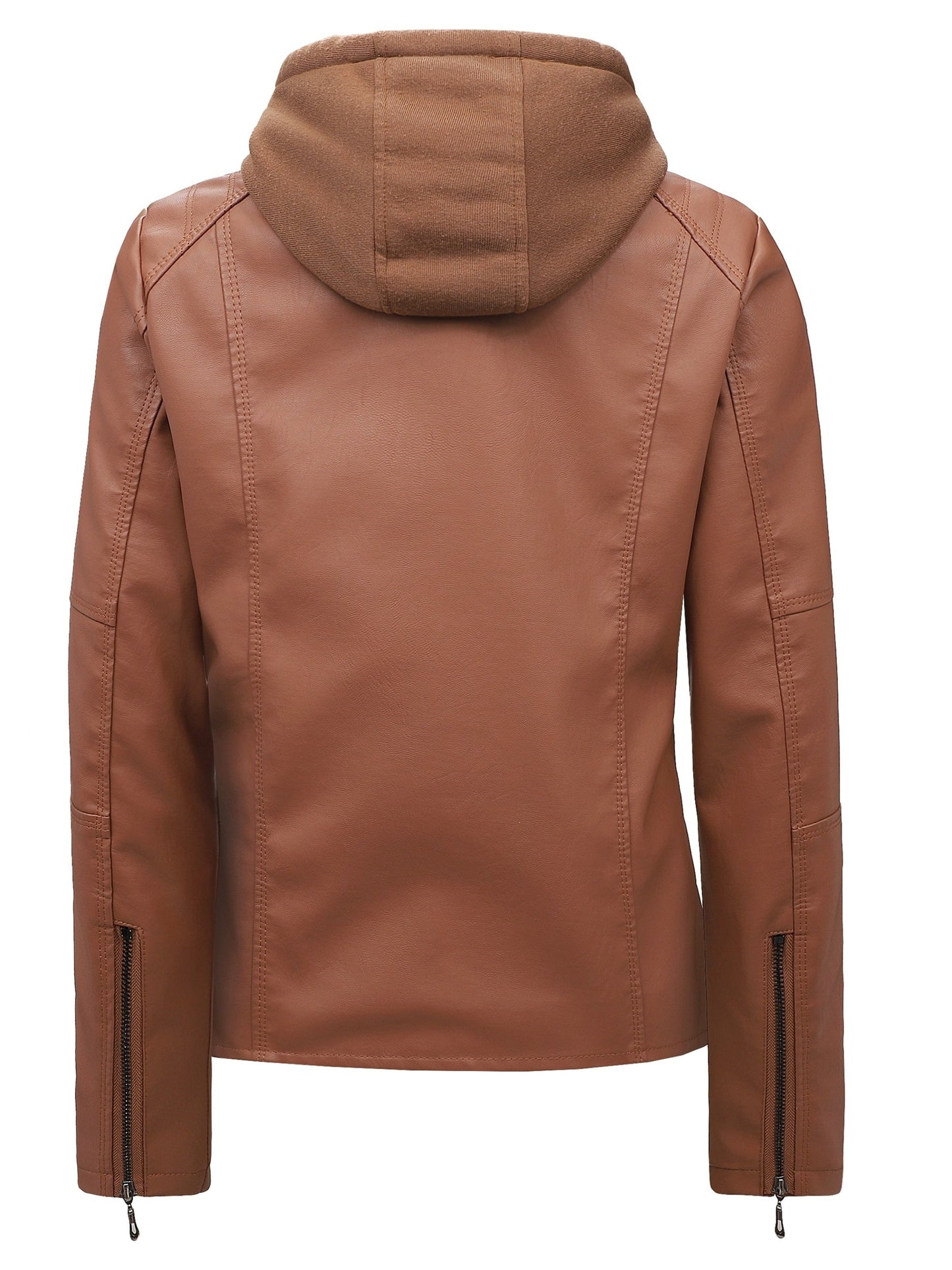Women's Windproof Faux Leather Pullover Coat – view 2