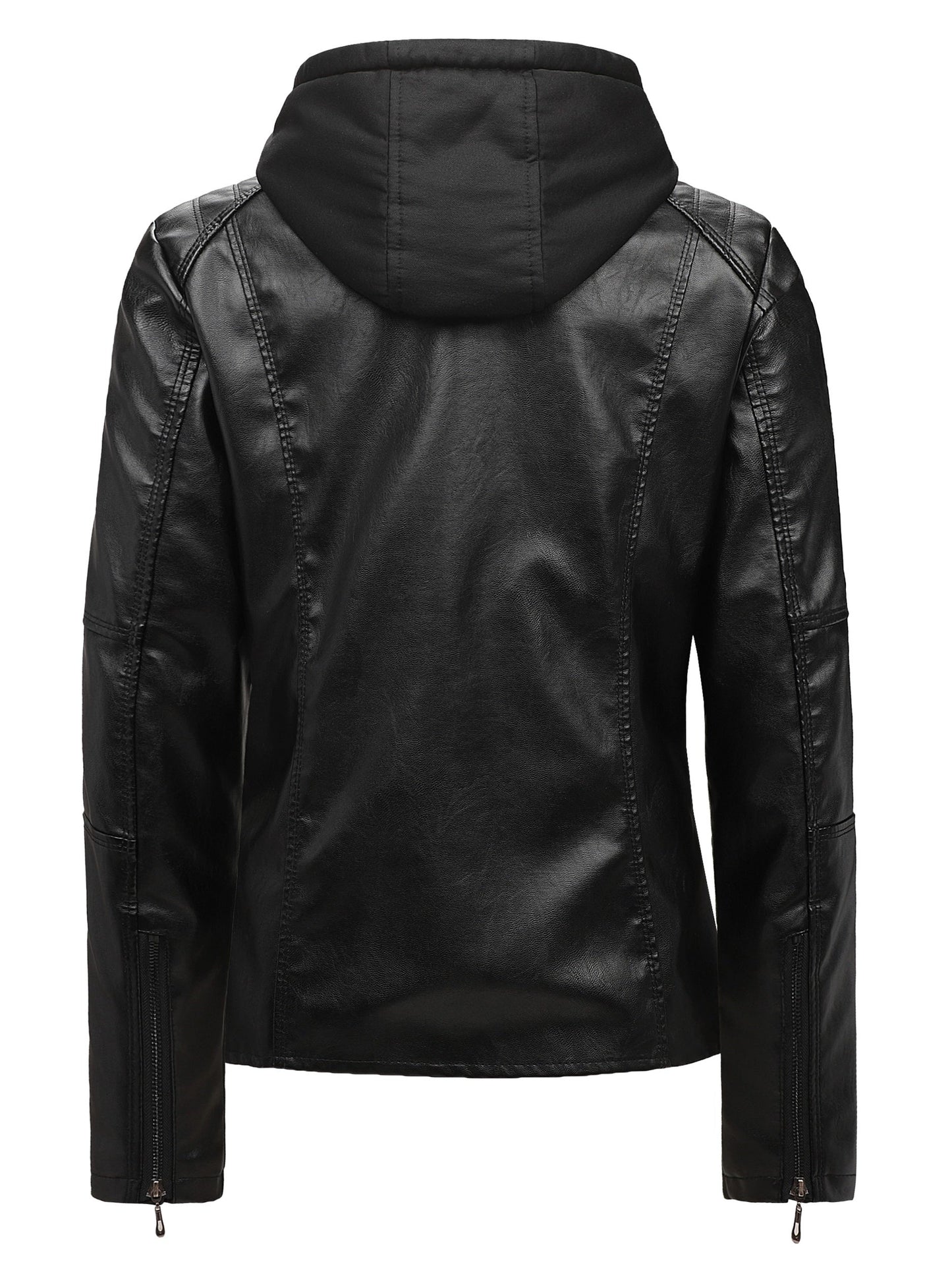 Women's Windproof Faux Leather Pullover Coat – view 3