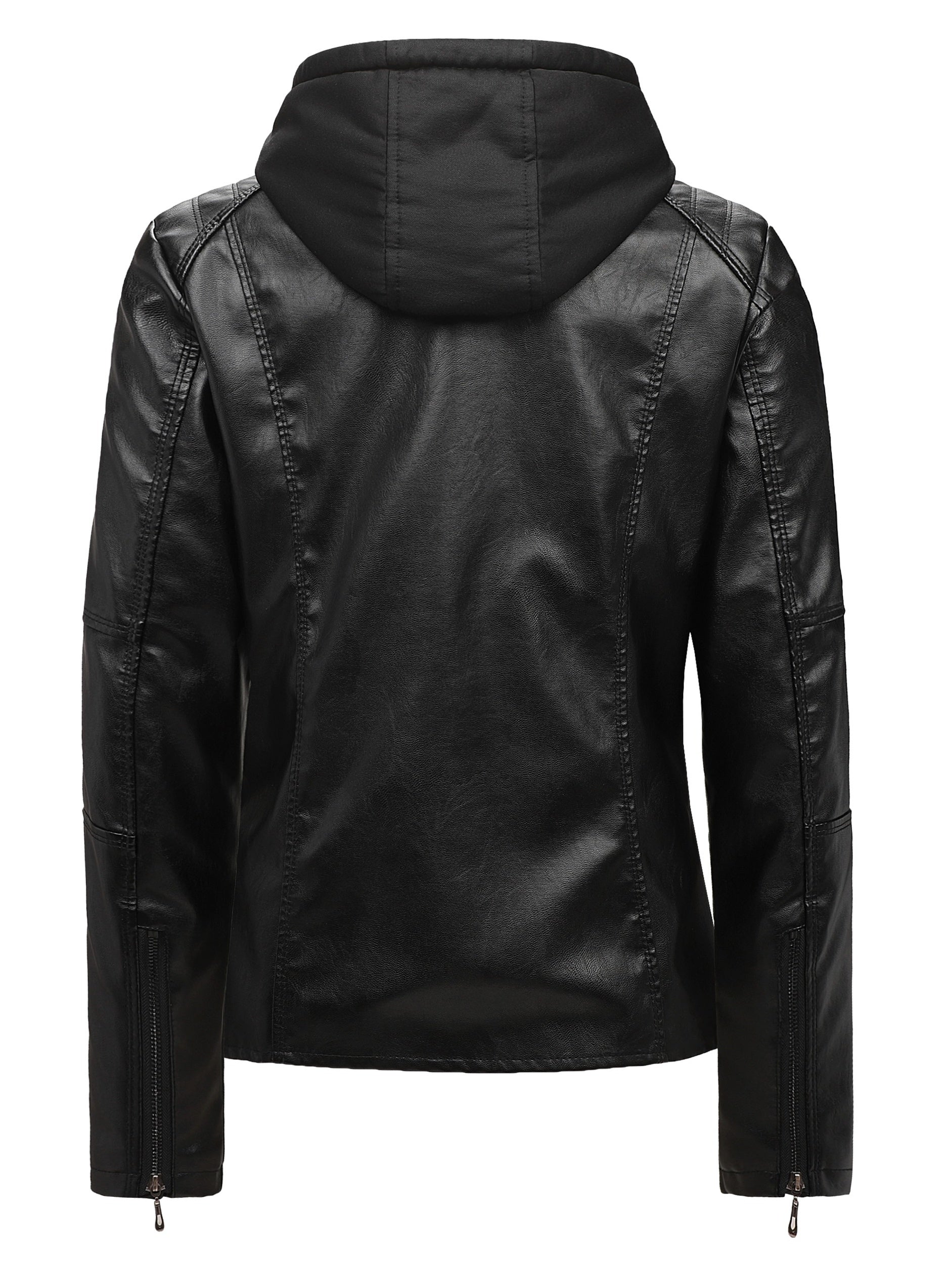 Women's Windproof Faux Leather Pullover Coat – view 3