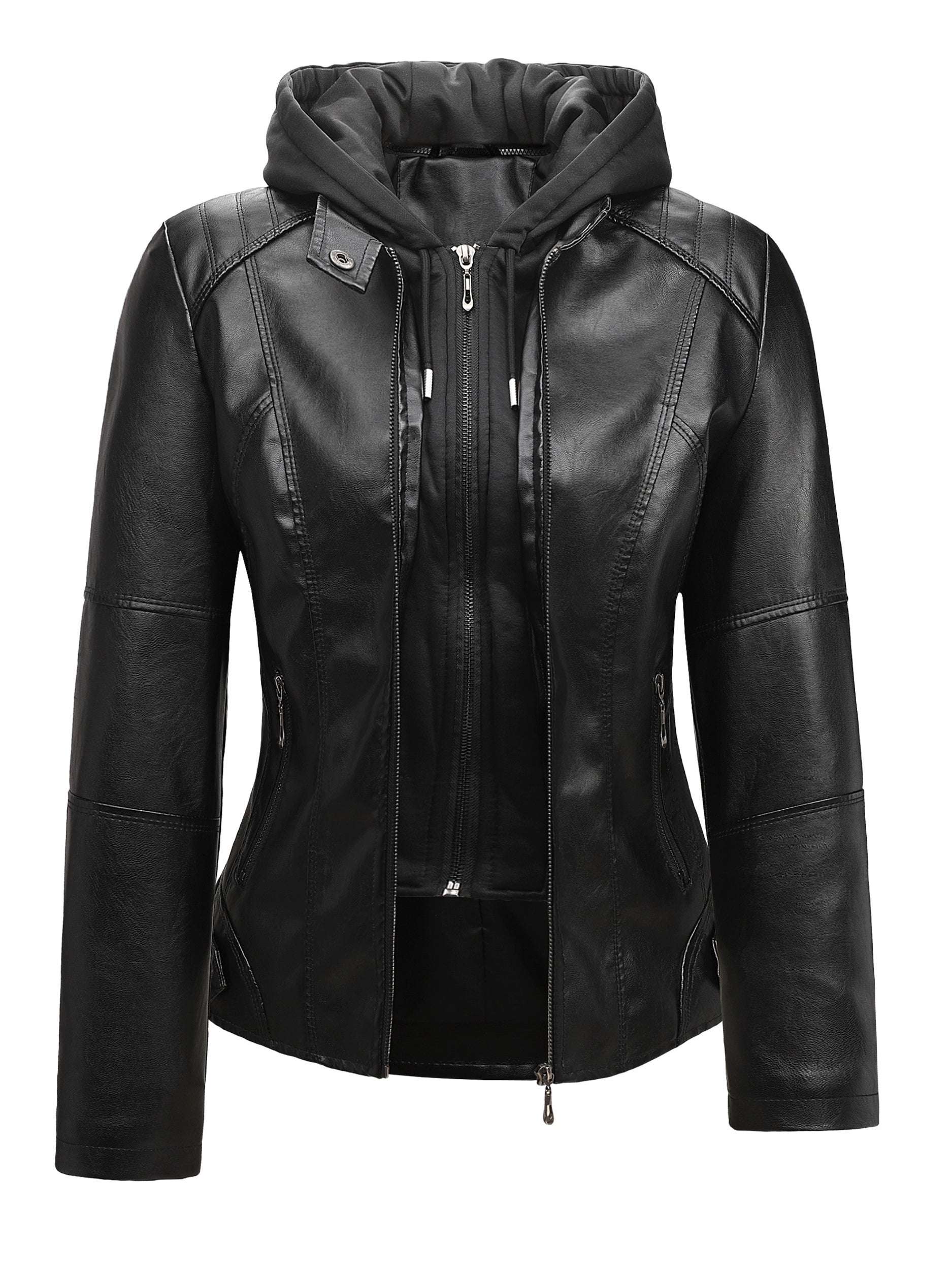 Women's Windproof Faux Leather Pullover Coat – view 5