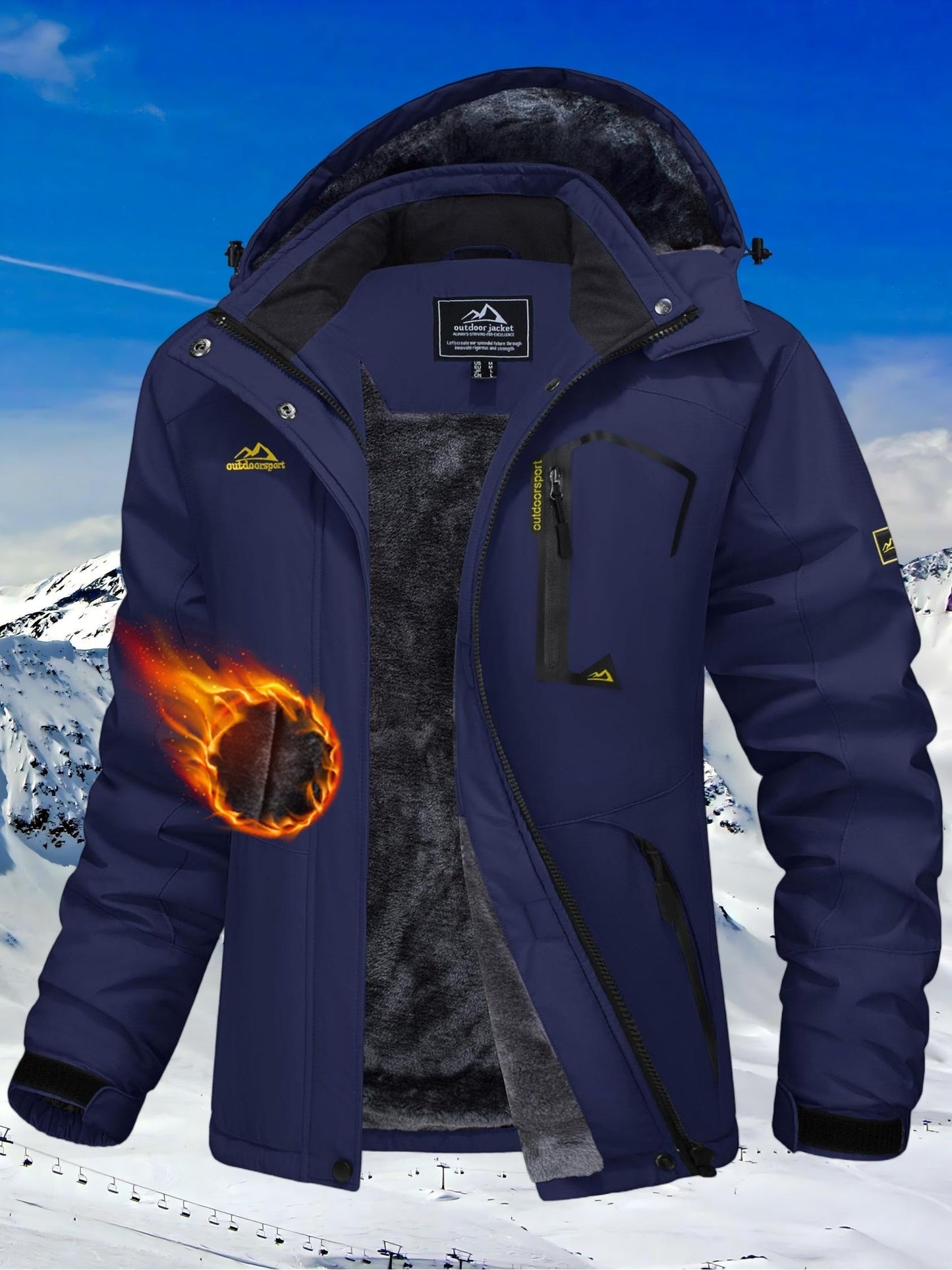 Women's Windproof Fleece Pullover Coat detail view