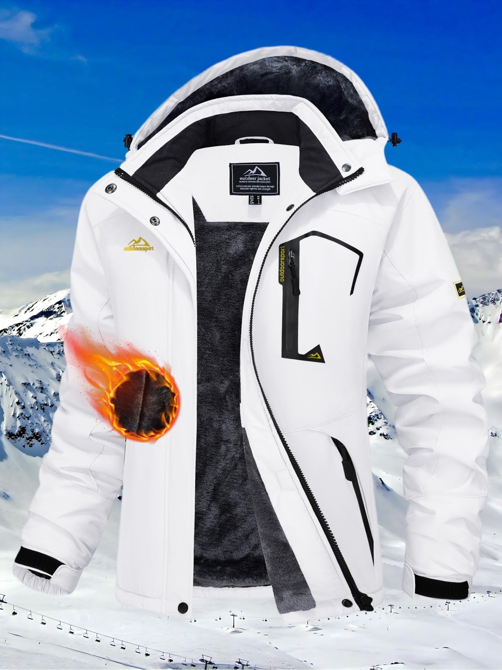 Women's Windproof Fleece Pullover Coat detail view
