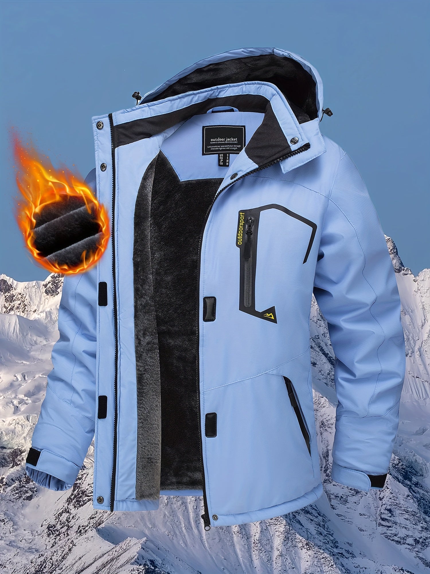 Women's Windproof Fleece Zip-Up Coat detail view