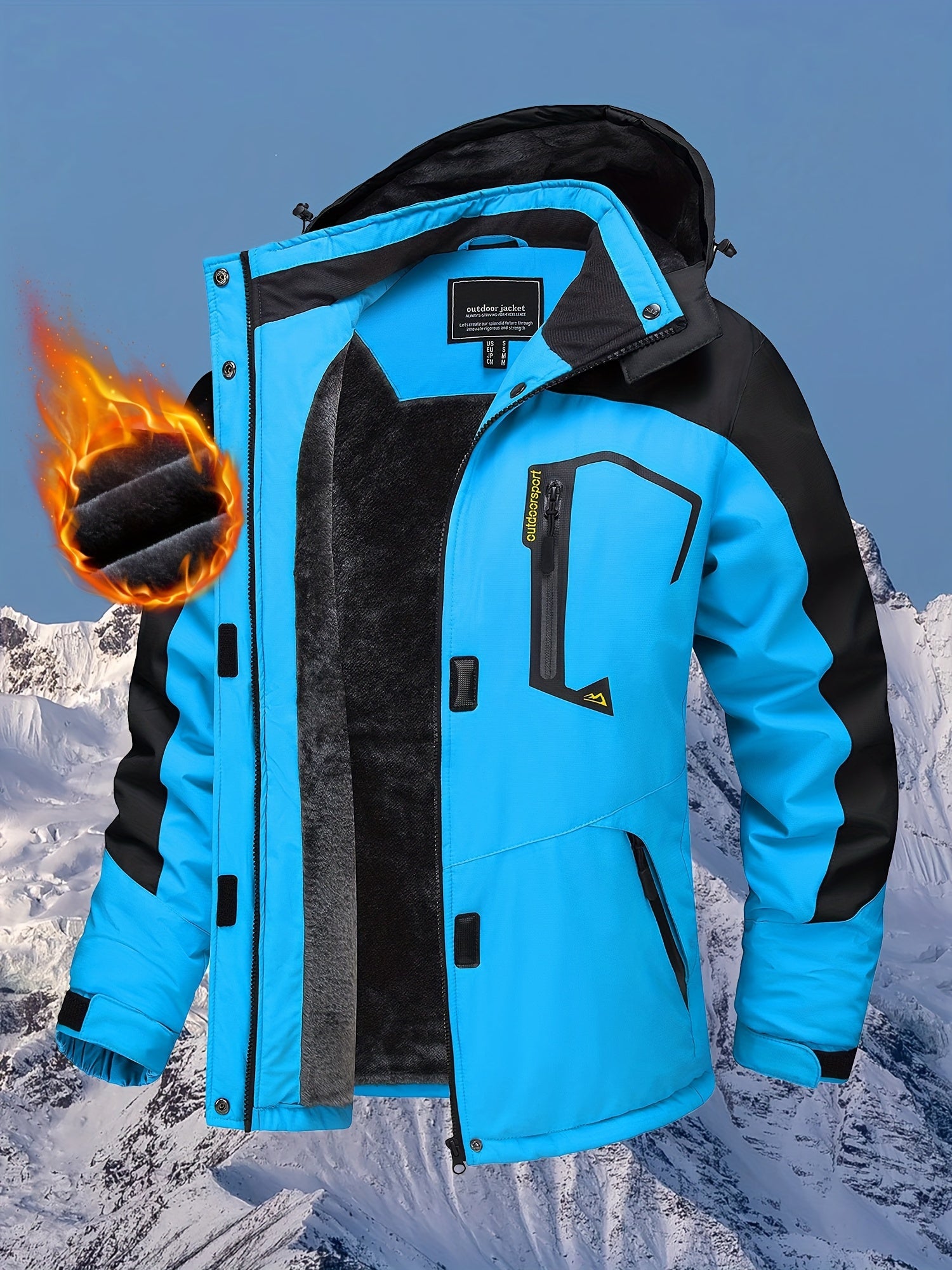Women's Windproof Fleece Zip-Up Coat detail view