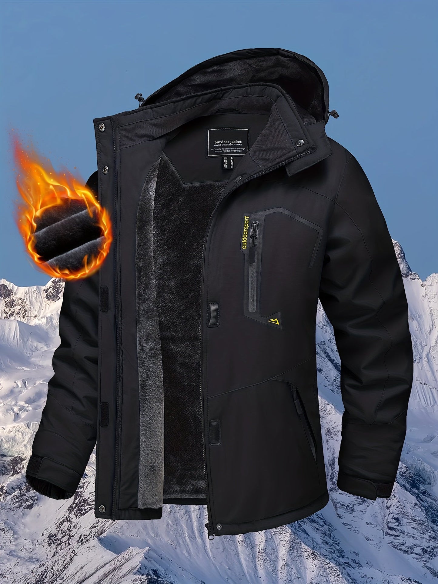 Women's Windproof Fleece Zip-Up Coat detail view