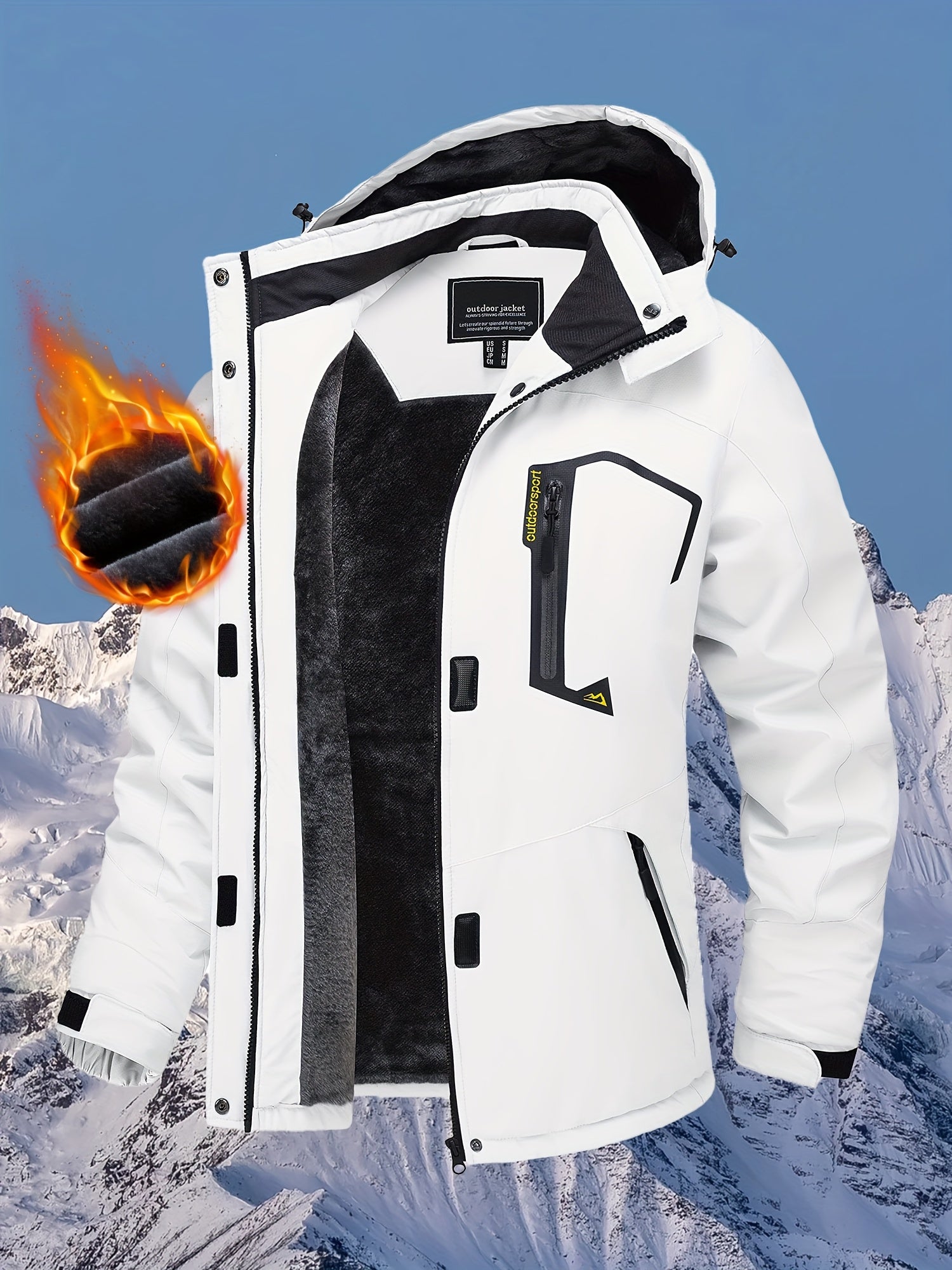 Women's Windproof Fleece Zip-Up Coat detail view