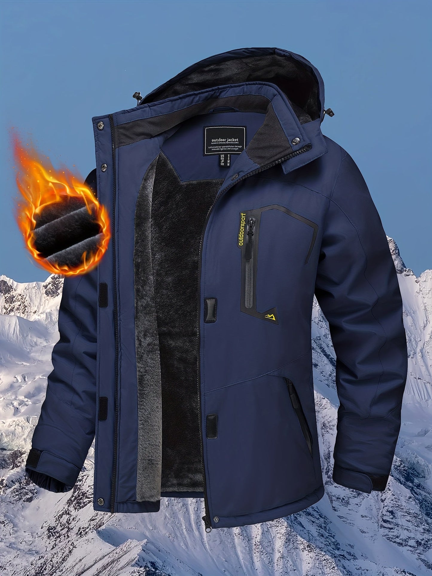 Women's Windproof Fleece Zip-Up Coat – Blue option – view 3