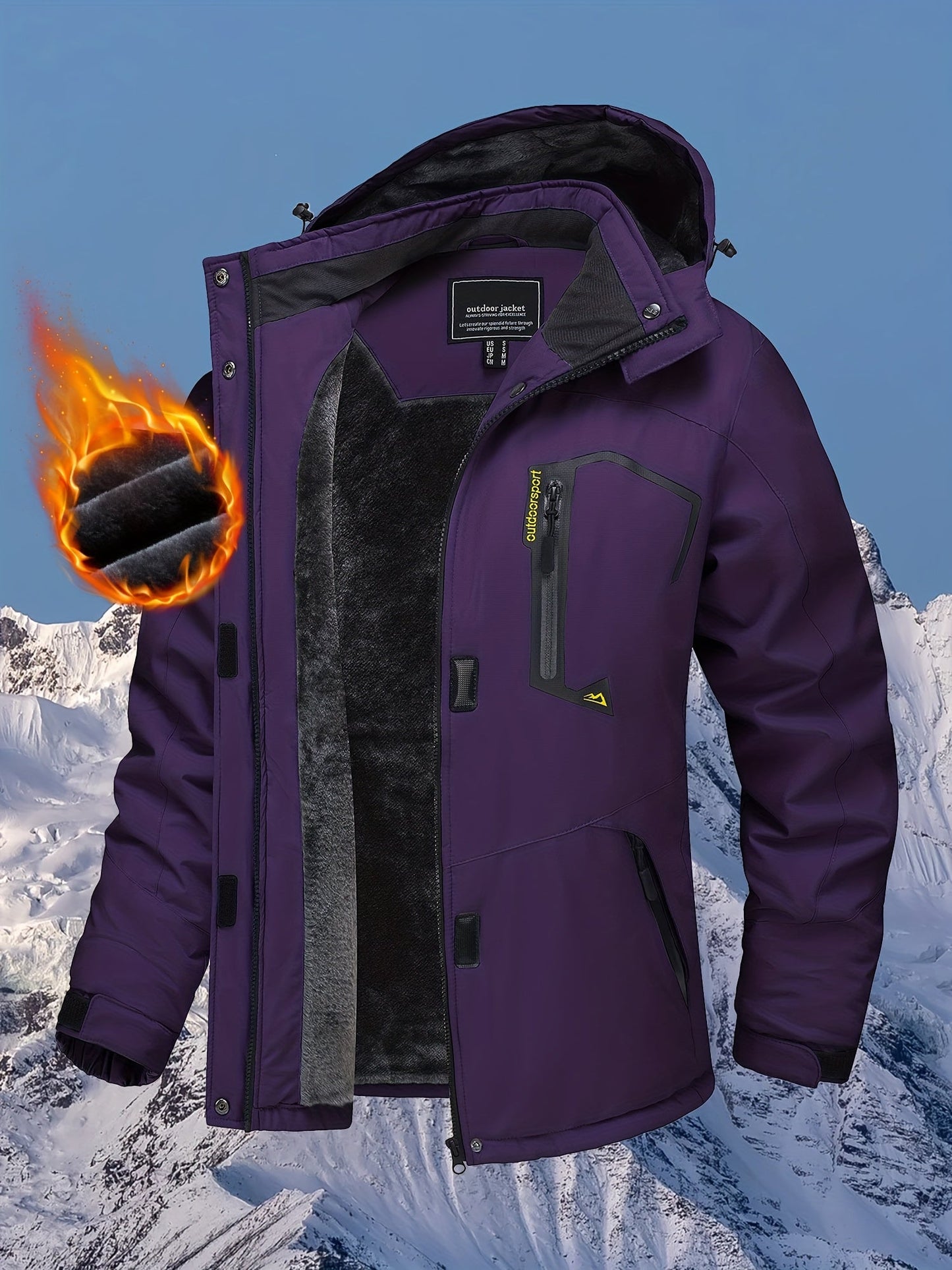 Women's Windproof Fleece Zip-Up Coat – Blue option – view 9