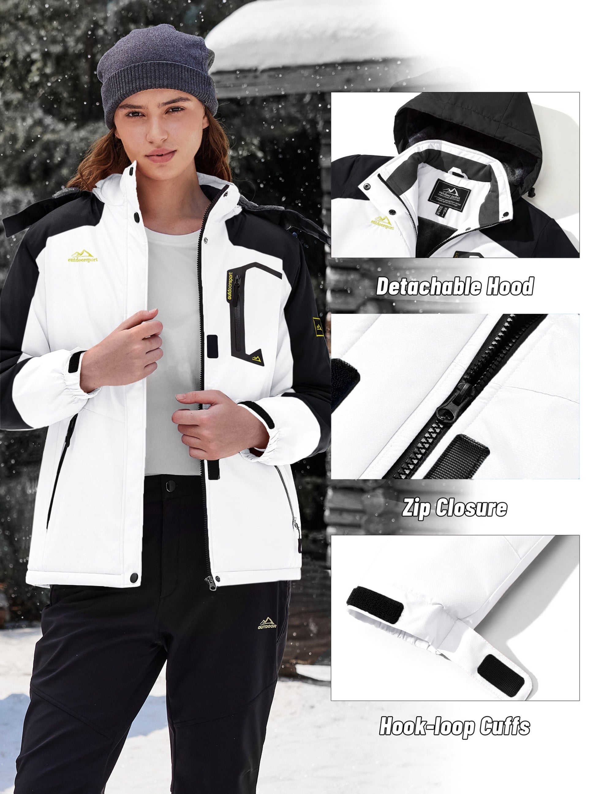 Women's Windproof Fleece Zip-Up Jacket detail view