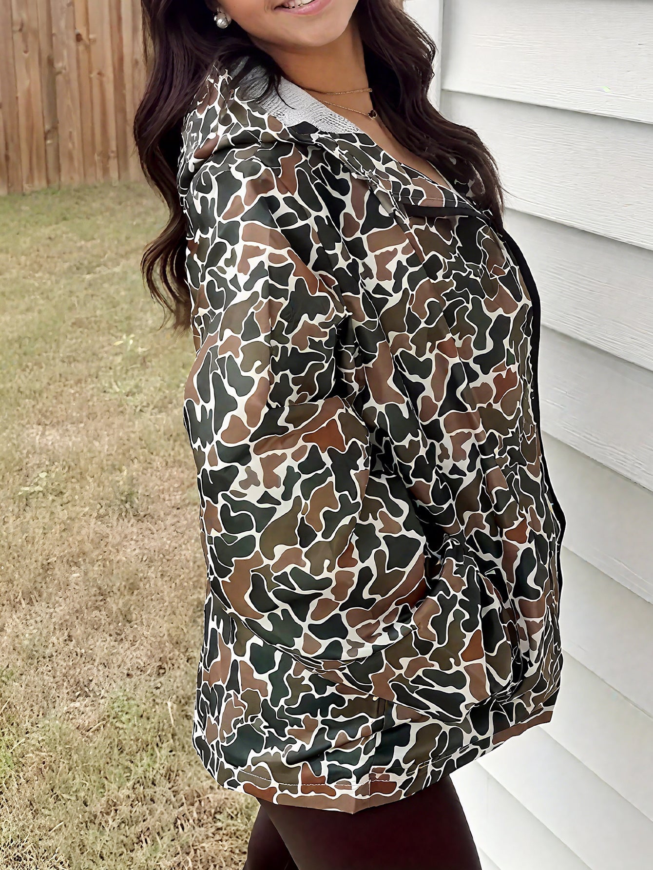 Women's Windproof Graphic Pullover Hoodie detail view