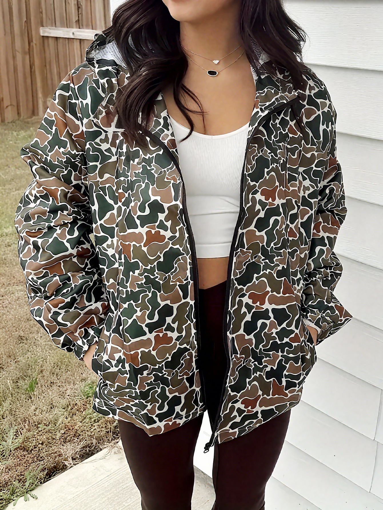 Women's Windproof Graphic Pullover Hoodie detail view